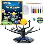 National Geographic Glow-in-The-Dark Solar System Model Kit for Kids - Build & Paint a 3D Planetary Model with Movable Arms, STEM Projects for Kids Ages 8-12, Space Themed Bedroom Decor