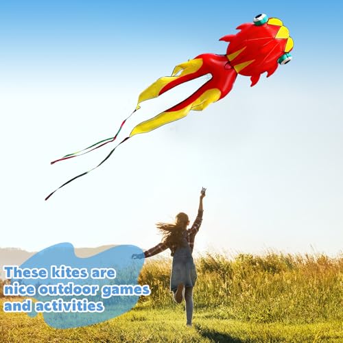 Teyva Daily 11.5 ft Large Kites for Adults 3D Goldfish Frameless Soft Umbrella Giant Flying Kites with 330 ft Kite String for Beach Park Garden Playground