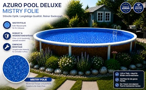 FM-SOLAR Poolfolie Ø 3 6m x 1 2m Mistry Folie