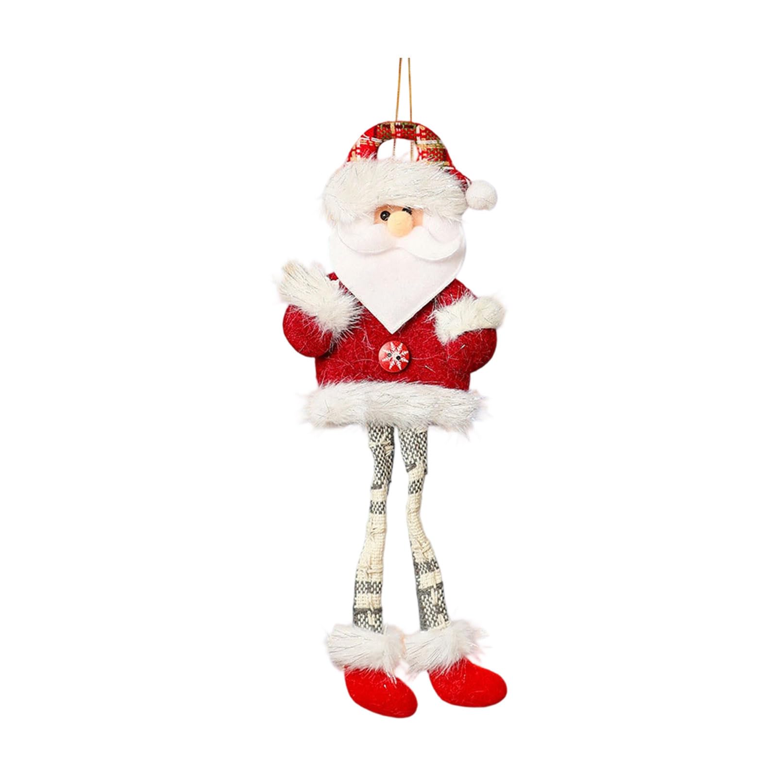 KAQNTUD Santa/Snowman/Deer/Bear Decoration with Movable Long Legs Holiday Hanging Ornament for Christmas Tree Parties Indoor Adjustable Christmas Hanging Doll