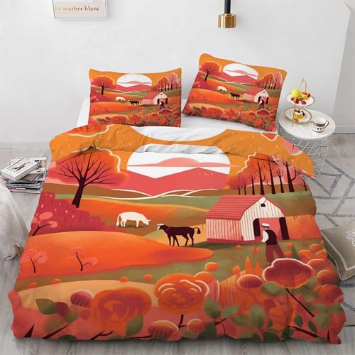 Housse de couette 160x200 microfibre douce avec fermeture éclair pratique