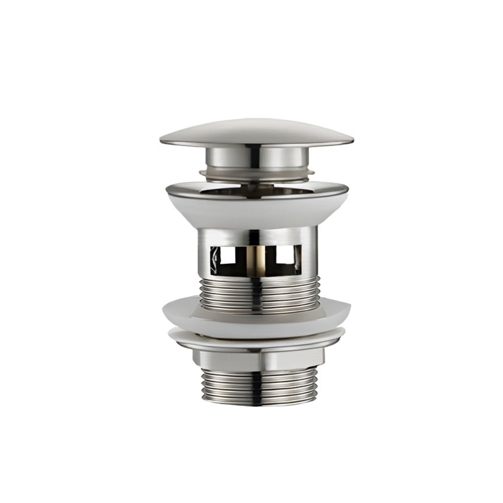 Pop Up Sink Plugs Bathroom Sink Stopper Washbasin Pop Up Drain Plug Cover Waste Pipe Drainer With Or Without Overflow For Bath Accessories(Brushed With Hole)