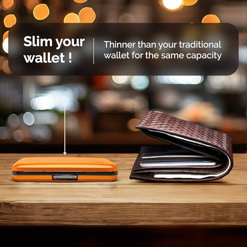 Image of OGON -DESIGNS- Aluminum wallet, Large capacity with metal lock, RFID Protection against fraud and demagnetization, Smart Case OSLO Large model
