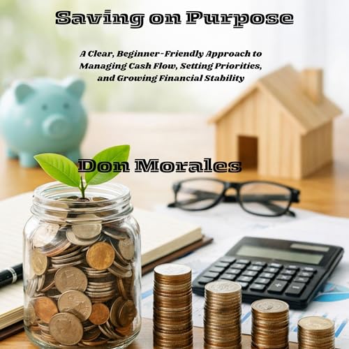 Diseño de la portada del título Saving on Purpose