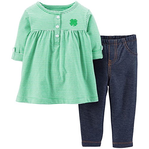 Carter's Baby Girls' St. Paddy's Day Tunic & Pant Set (6 Months, Green)
