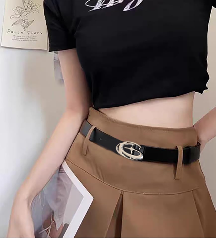 2025 Women PU Leather Y2k Belt Retro Metal Buckle Punk Goth Emo Grunge Rock Belt for Jeans Y2K Clothes Accessories4