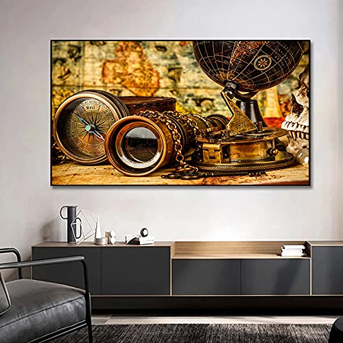Affiches et impressions salon boussole globe pour habiller un grand mur