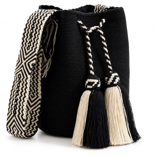Image of WYOU Designer Wayuu Hand-Crochet Woven Summer Beach Bag for Everyday, Travel-Large Beachy Purse, Colorful Purses for Women