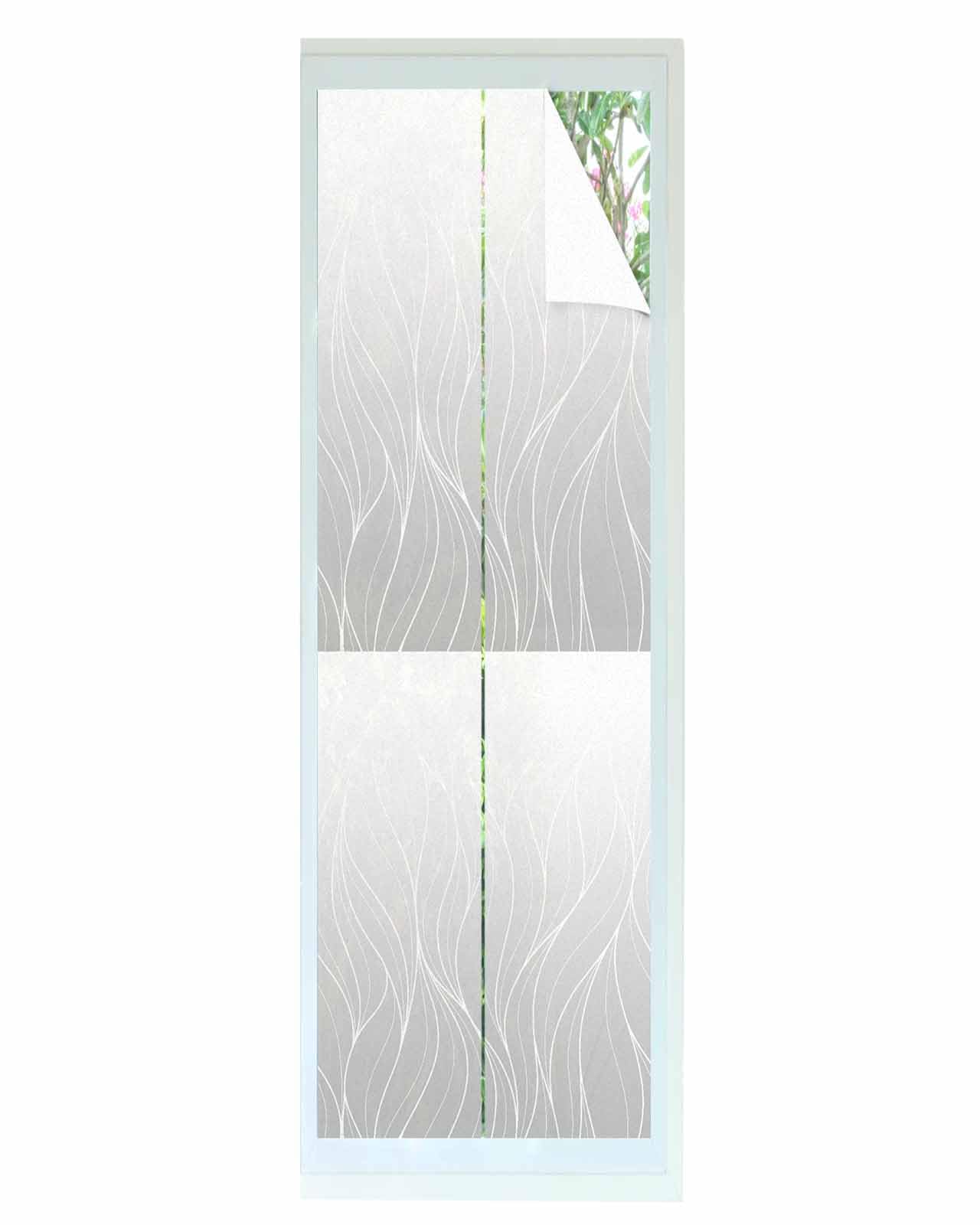 Geometric Ombre Window Privacy Film Stained Glass Window Film Decorative Window Cover Static Window Cling for Glass Door Modern Gradient Grey Window Stickers for Bathroom 17.7