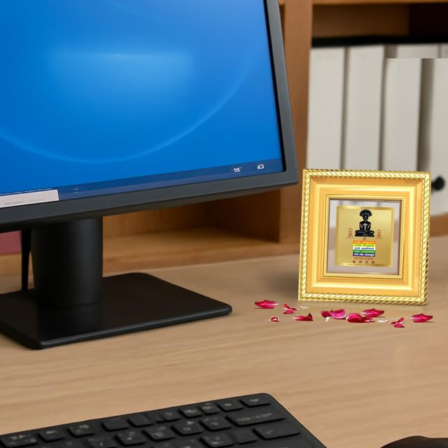 Image of DIVINITI Lord Parshvanatha with Namokar Mantra 24K Gold Plated Foil Tabletop Photo Frame for Home Decor, Puja Room, Luxury Gifting | DG Frame 015 S1A (10x10 CM)