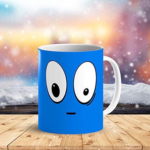 Cortunex Heat Changing Mug - 11 Oz Ceramic Color Changing Coffee Mug With A Funny Blue Sleepy Smiley Face - Funny Coffee Mug For Women, Men And Kids - Cute Heat Sensitive Magic Mug With Fun Gift Box #TOP3
