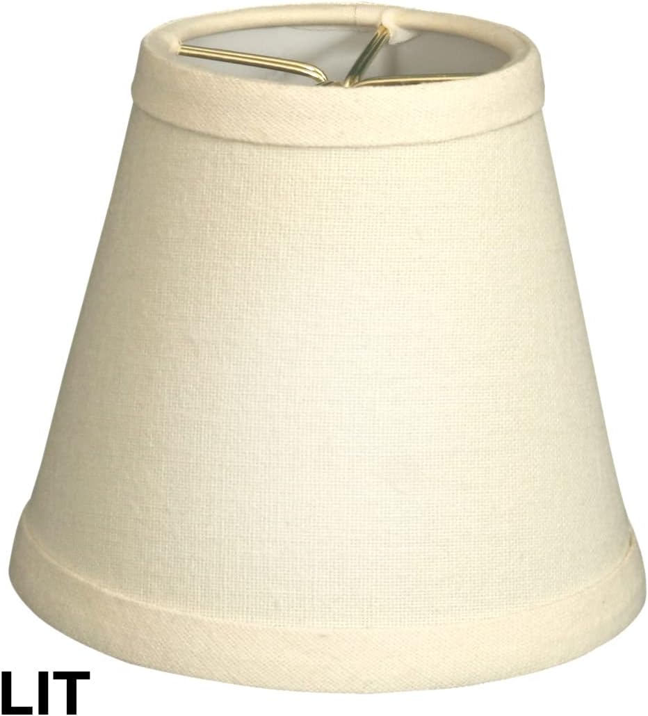 Royal Designs, Inc. CS-987-5LNEG-6 Hardback Empire Chandelier Shade with Trim, 3 x 5 x 4.5, Linen Eggshell, 6-Pack image 3