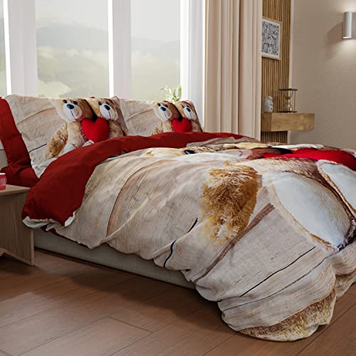 Copripiumino Digitale Tutto Stampato Microfibra Duvet Set, Quilt Covers, Bedding Sets, Satin Fabric, Sweetness King - Image 2