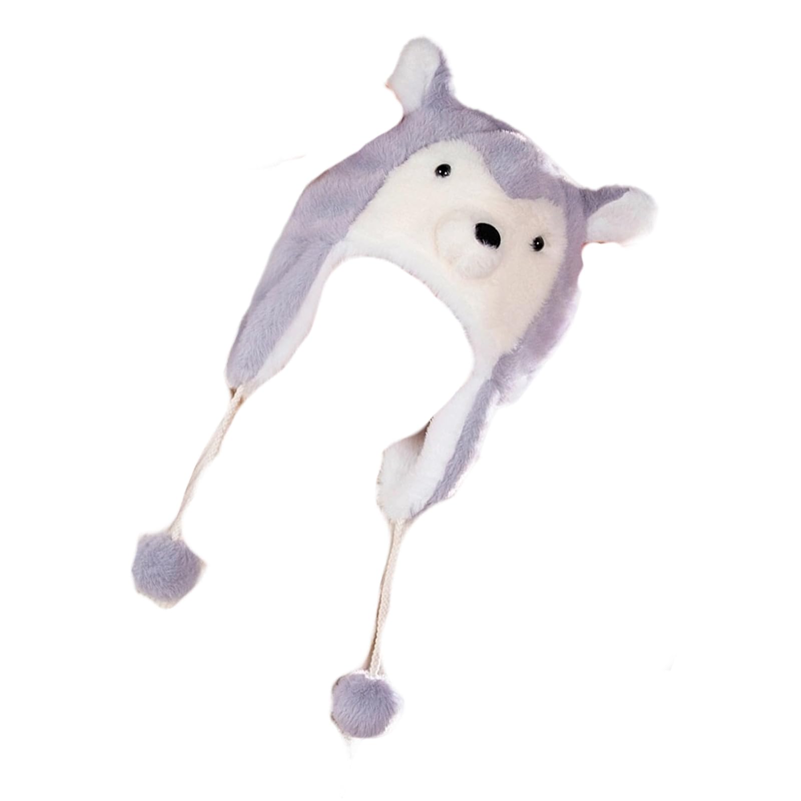 MICFENY Animal Earflap Hats Windproof Thermal Hat For Skiing Daily Use Short Plush Fabric
