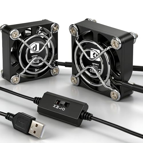upHere U404 USB Lüfter 40mm 5V Mini PC Lüfter mit 3 Geschwindigkeiten Leiser Lüfter für Router Laptop 3D Drucker TV Box Boîtier PS4/PS5