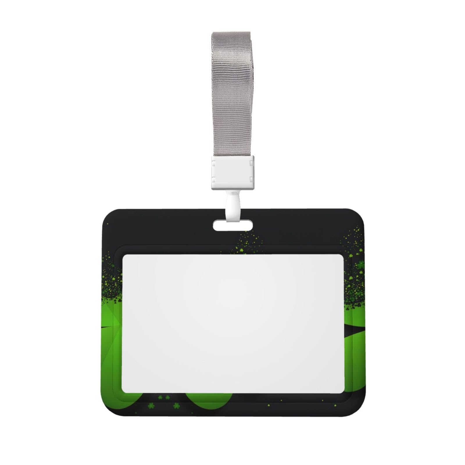Porte-badge en forme de trèfle à fond noir étanche et résistant en plastique ABS transparent refermable