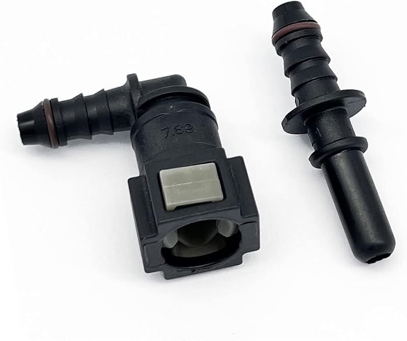 Conector rápido de combustível 90° KRD PERFORMANCE SAE 1/4 (6,3 mm) para espigão 8,5 mm – Kit com 2 peças