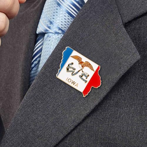 Image of State Shaped Map Lapel Metal Pin Enamel Brooch Keepsake Beautifully Designed for Backpack Hat