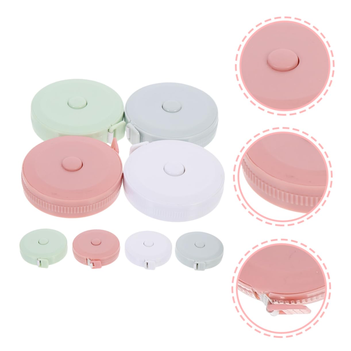 ERINGOGO 8Pcs Mini Retractable Tape Measure Soft Measuring Tapes for Body Measurement Sewing Curved Surfaces Convenient Push Button Design