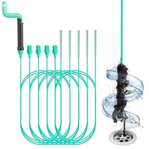 55inch Steel Core Drain Clog Remover Tool With Rotating Handle, Slim Snake Drain Hair Removal Tool For Narrow Pipes, Sinks, Showers, Toilets, Clears Hair, Blockages With Sink Drain Cleaner (5pcs)