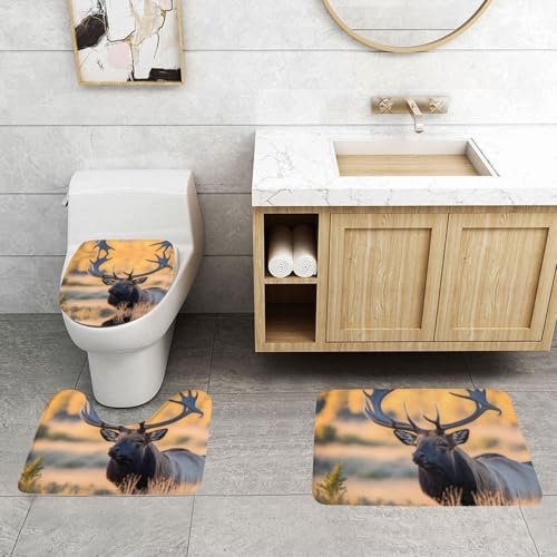 Tapis de bain motif élan chic et antidérapant pour sublimer votre salle d'eau