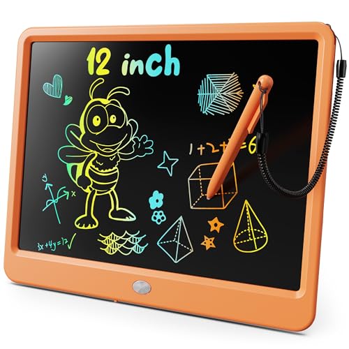 KOKODI LCD Writing Tablet, 12 Inch Colorful Toddler Doodle Board Drawing Tablet, Erasable Reusable Electronic Drawing Pads, Educational and Learning Toy for 3-6 Years Old Boy and Girls(Orange) by KOKODI - Used condition - US$27.05