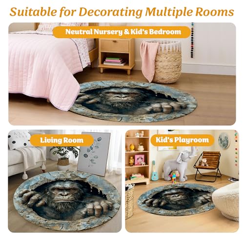 Tapete Redondo Bigfoot 3D Personalizado 60 cm miniatura 6