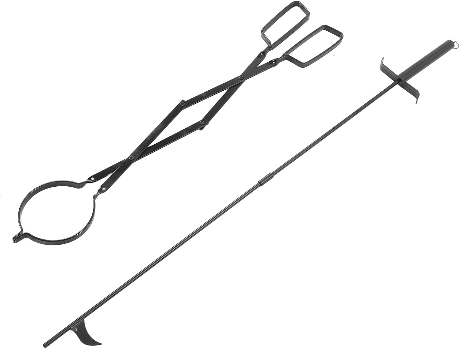 Fireplace Poker for Fire Pit Heavy Duty Fireplace Wood Stove Firewood Tongs Portable Fireplace Tongs Campfire Poker Stick for Campfire Fireplace Bonfires Indoor Outdoor Use