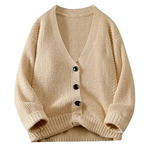 Autumn and Winter Men's Cardigan V-Neck Sweater with Thick Long Sleeves Outside Men's Comfortable Warm Sweater2