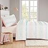 HOMBYS Tufted Pom Poms Bedding Comforter Set for Girls, 3 Piece White Boho Jacquard Kids Comforter Set for All Season,Twin/Twin XL Size #2