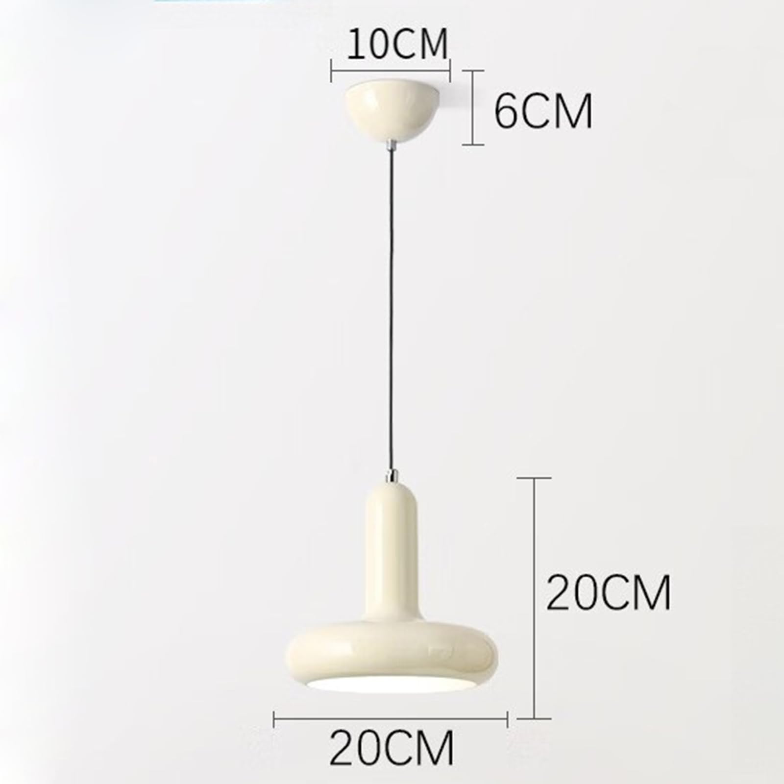 Lámpara colgante industrial de metal, luminaria de techo de 20 cm con casquillo E27, luz suspendida estilo vintage para cocina o comedor (Blanco)