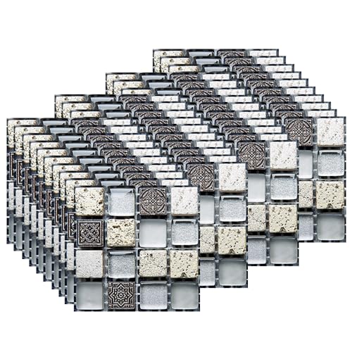 EasyLife 40 autocolantes de azulejos de parede para decoração de casa, 10 x 10 cm, impermeáveis, autocolantes, autocolantes para azulejos para cozinha e casa de banho(Set7)