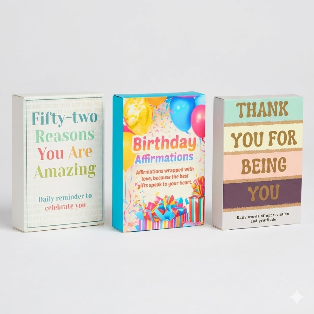Isaac Liev Affirmation Cards For Women, Appreciation quotes, Motivational and inspirational, 3-Pack Bundle, positivity gift