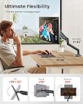ErGear Single Monitor Arm for 13-36 inch Screens, Adjustable Design Monitor Mount Holds up to 22 lbs, Computer Monitor Stand with VESA Mount, C-Clamp & Grommet Base, Max VESA 100x100mm