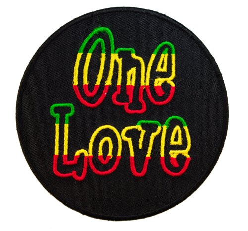 One Love Rastafarian Rasta Reggae Clothing or Gear Iron on Patch AKPT1004 F4D34G