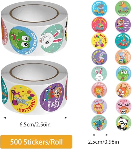 Image of 1000pcs Watercolor Mix Animal Stickers, Round Mix Animals Adhesive Sticker for Small Business Wedding Supplies Packing Stickers Gift Wrap (2, Mix Animal)