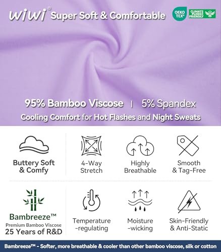 Image of WiWi Viscose from Bamboo Pajamas Set for Women Super Soft Short Sleeve Cooling Summer Plus Size Pjs Sets Sleepwear S-4X