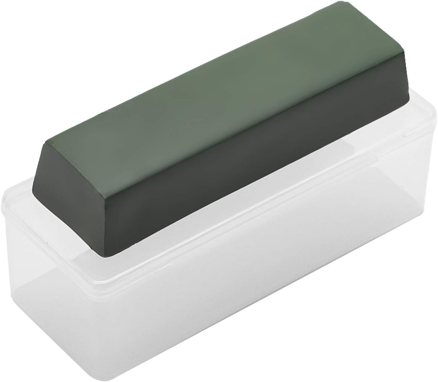 Angerstone 5 Oz Polishing Compound- Green Fine Buffing Compound with Plastic Box- Leather Strop & Sharpening Stropping Compound Bar
