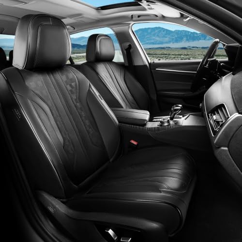 Image of Coverado Car Seat Covers, Front Covers for Cars, Car Seat Cover Front Seats, Automotive Seat Cover, Waterproof, Leather Car Seat Cushion, Universal Interior Covers Seat Protectors for Most Cars