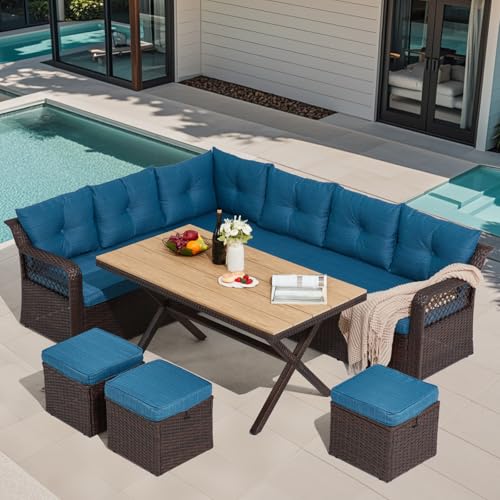 7 Pieces Patio Furniture Sets, Outdoor Dining Set, Patio Dining S...