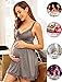 Avidlove Sleepwear for Women V Neck Nightgown Babydoll Lingerie Lace Chemises Full Slip Nightwear Dress Light Grey