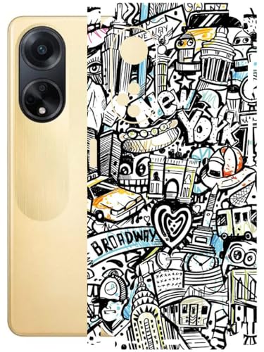 Image of AtOdds - Full Body Back Screen Guard Protector Film - Lamination Wrap Skin Sticker Compatible with Oppo F23 (5G) | Scratchproof Matte Finish (Graffiti 26)