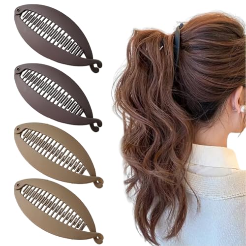 Confezione da 4 fermagli per capelli a banana, fermagli per capelli a banana per sport/vita quotidiana/lavoro, fermagli per capelli a banana per lavoro quotidiano, adatti a donne e ragazze