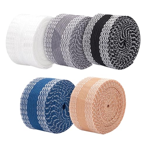 BENECREAT 5 Rollo 10m Borde Acortar Pantalones Autoadhesivos Pasta Bucal, Cinta Acortadora de Pantalones Termoadhesiva de 25 mm, Cinta de Tela para Dobladillos de Ropa, Cortina, Traje Jean