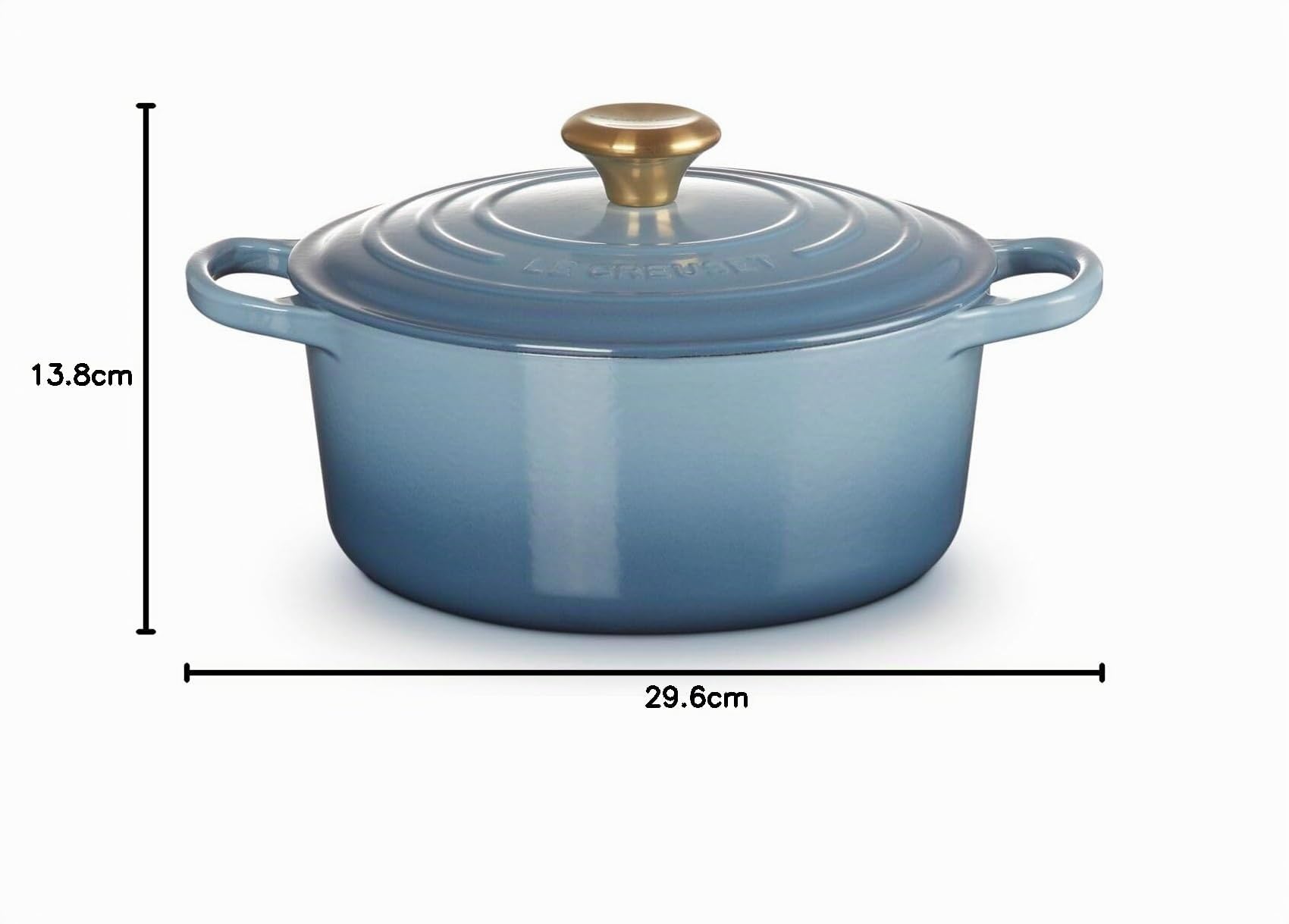 Le Creuset Signature Gusseisen-Bräter mit Deckel, Ø 24 cm, Rund, Für alle Herdarten und Induktion geeignet, Volumen: 4,2 l, 4,305 kg, Chambray, 21177244344441