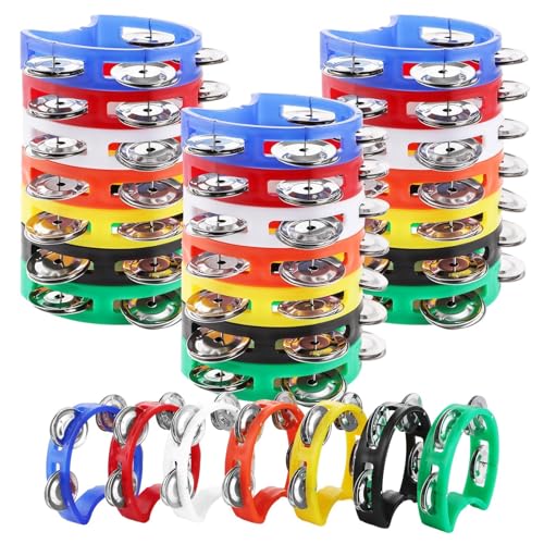 MIVIDE 21 Stück Tambourin, Half Moon Hand Tambourine Metal...