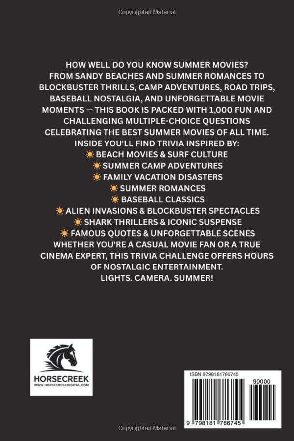 Summer Movie Trivia Challenge: 1,000 Questions About Beach Films, Road Trips, Camp Adventures & Summer Blockbusters image 3