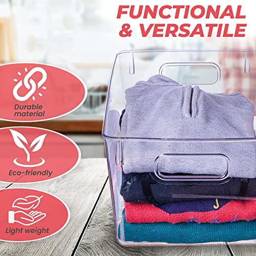 Amtido Clear Plastic Storage Bins for Fridge, Cupboard, Pantry, and Kitchen - Versatile Kitchen Storage Organiser for Food, Fruit, Vegetable, Cleaning Products, and Clothing Storage (2-Pack) - Image 6