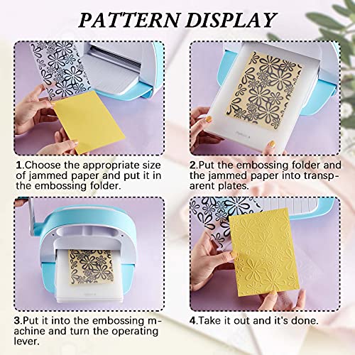 8 Pieces Embossing Folders Embossing Machine Template Paper Card Embossing Stencil For Card Making Diy Flower Scrapbook Photo Album Craft Decoration, 5.9 X 4.1 Inch #TOP2