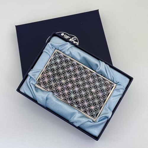 Image of Mother of Pearl Business Card Case Credit Id Name Holder Travel Wallet Art Painting Design Metal Stainless Steel Engraved Slim Purse Pocket Cash Money Wallet (N-Mum Bold)
